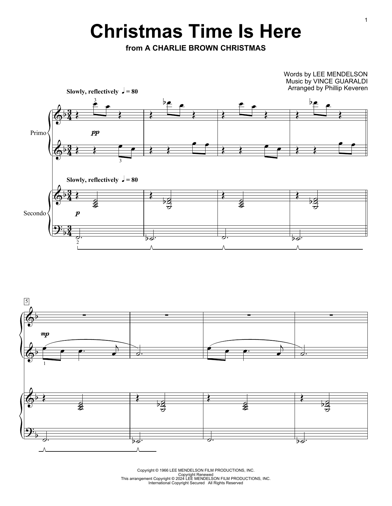 Product picture to: Christmas Time Is Here (arr. Phillip Keveren)