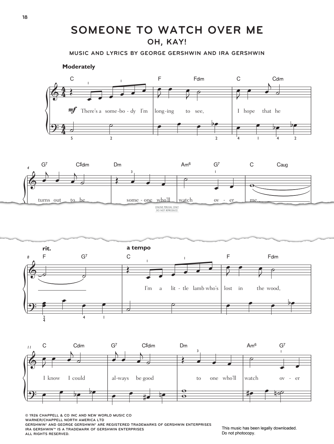 gallery: Someone To Watch Over Me, George Gershwin