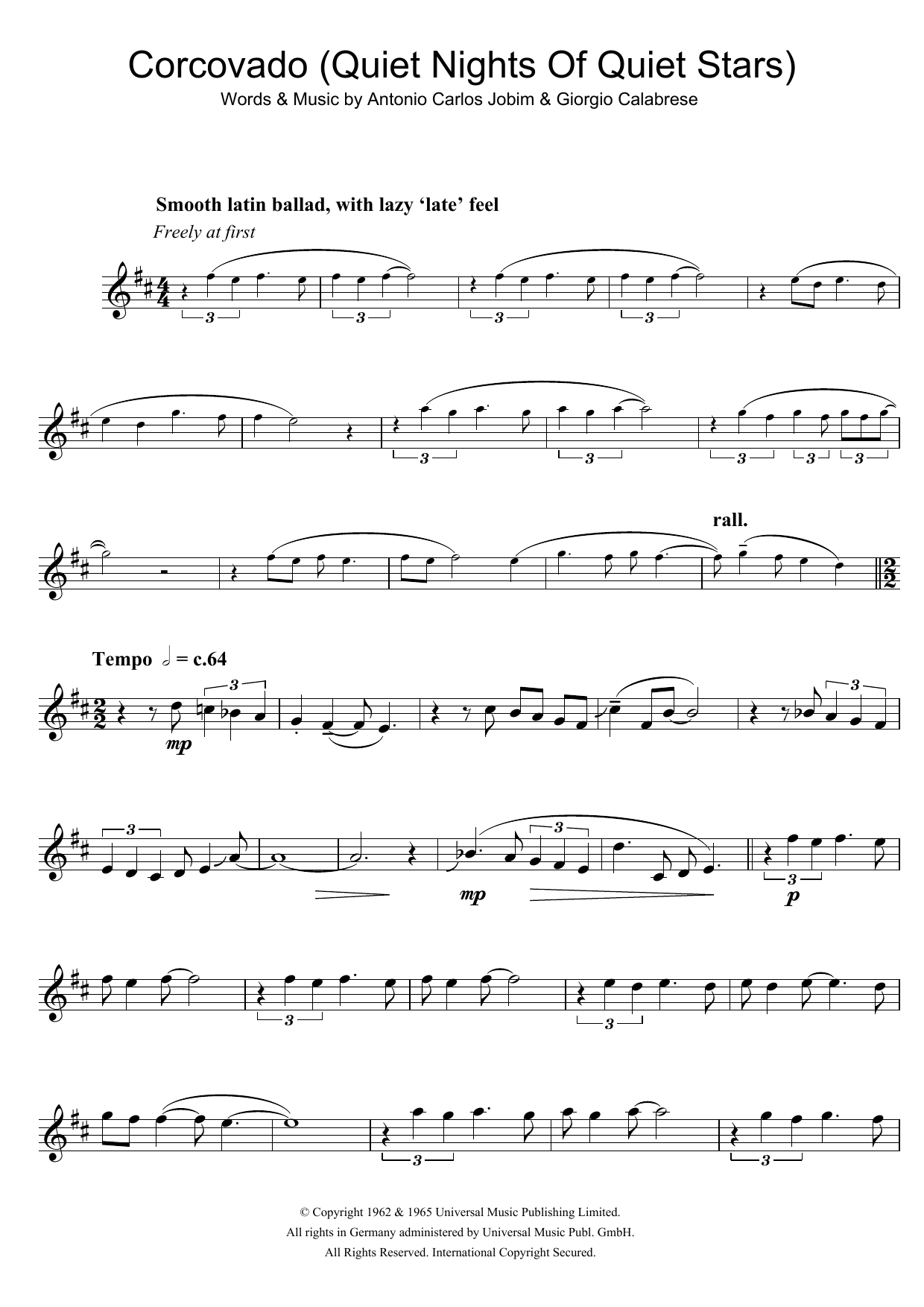 Product gallery: Page 1 of 1 Corcovado (Quiet Nights Of Quiet Stars), Antonio Carlos Jobim