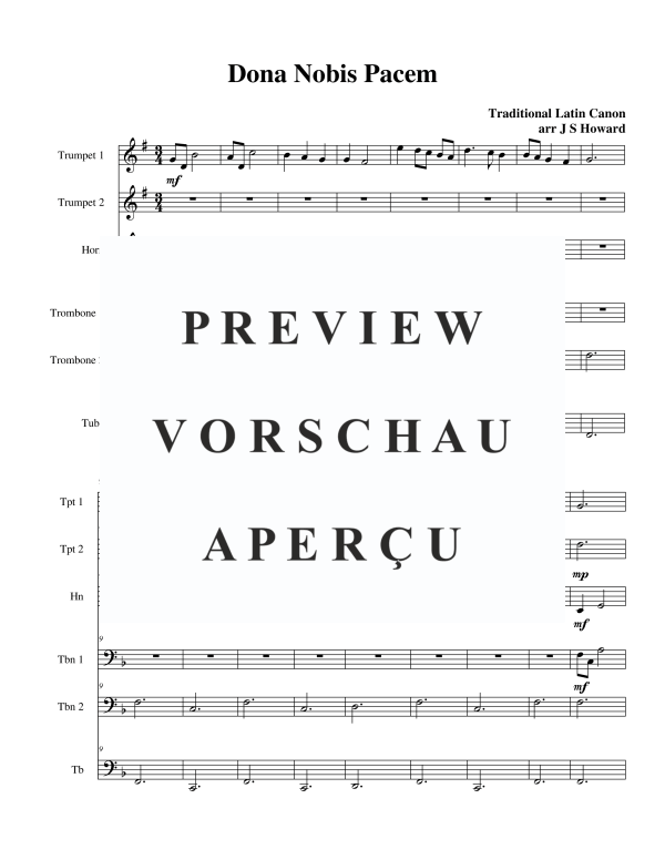 Produktgalerie: Seite 3 von 11 Dona Nobis Pacem - Kanon 16. Jahrhundert, , Blechbläser Sextett