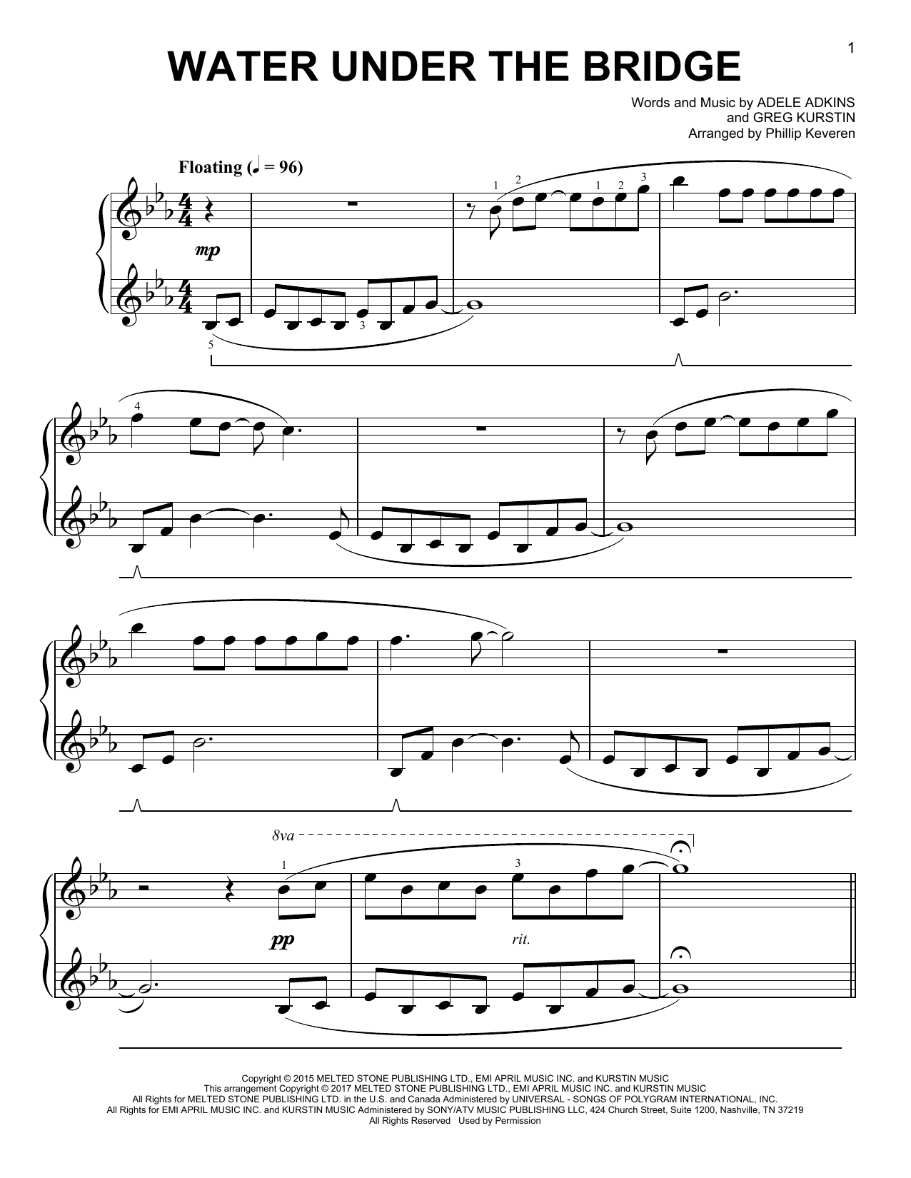 Product picture to: Water Under The Bridge [Classical version] (arr. Phillip Keveren)