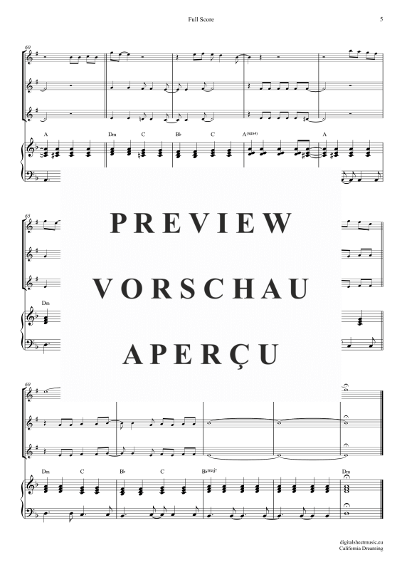 gallery: California Dreamin, Mamas & Papas, (Klarinetten Trio + Klavier)