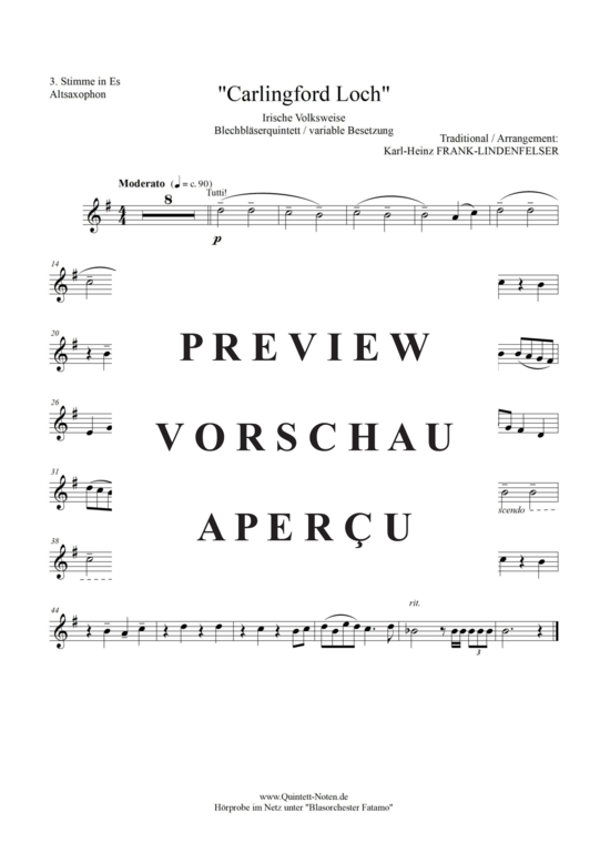 Produktgalerie: Seite 16 von 17 Carlingford Loch , Blasorchester Fatamo, (Blechbläser Quintett - flexible Besetzung)