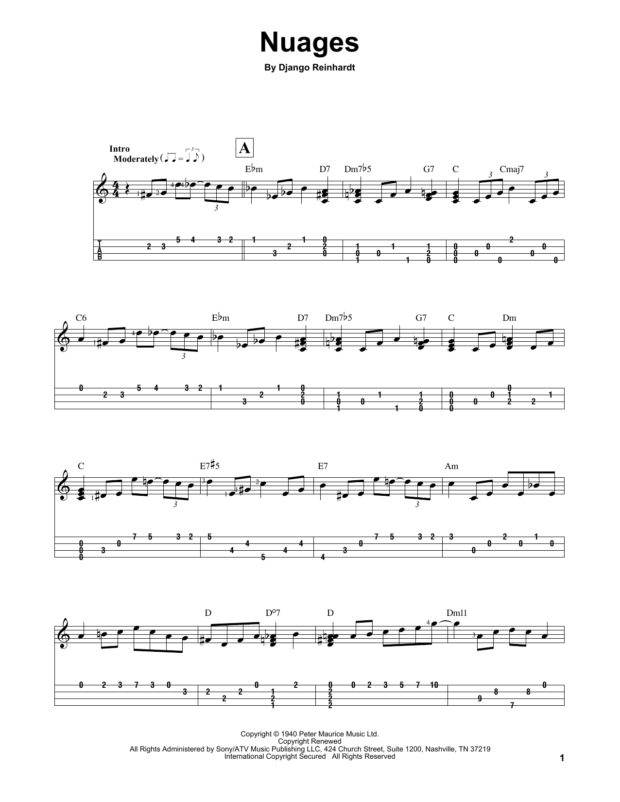 Produktgalerie: Seite 1 von 1 Nuages, Django Reinhardt, Ukulele