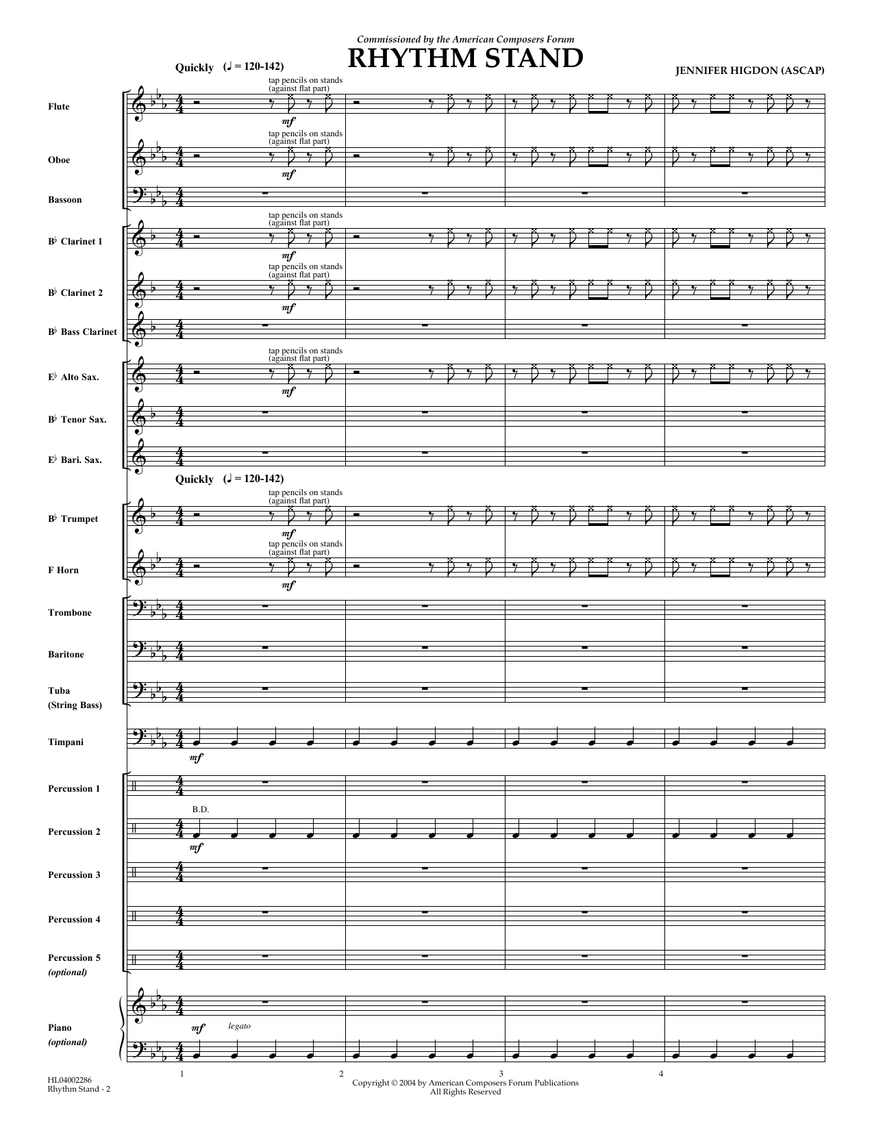 Product picture to: Rhythm Stand - Full Score - Jennifer Higdon