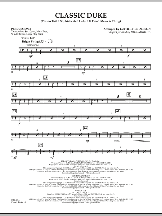 Produktgalerie: Seite 1 von 1 Classic Duke - Percussion 2, Paul Murtha, Ensemble