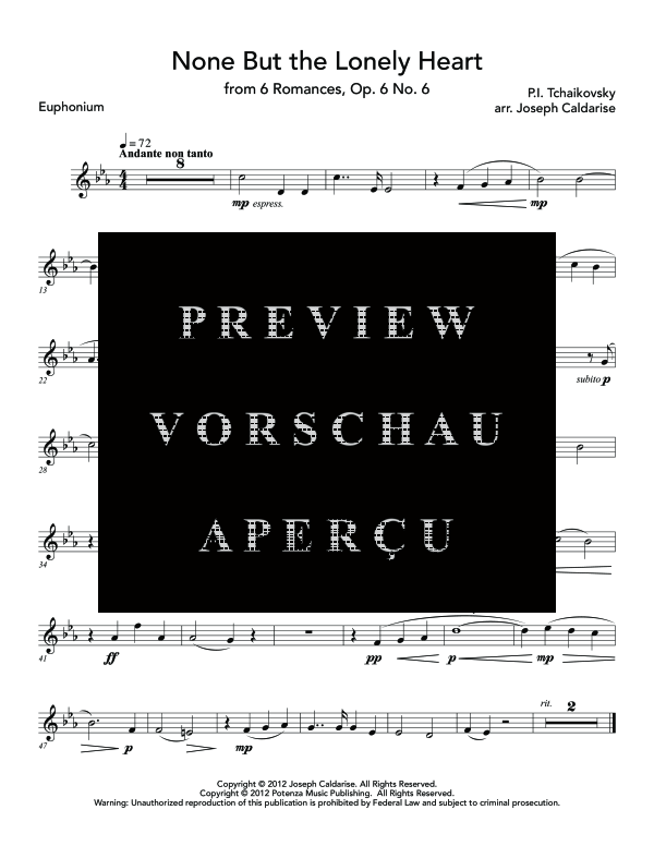 Product gallery: Page 9 of 10 None But the Lonely Heart, , (euphonium and piano)