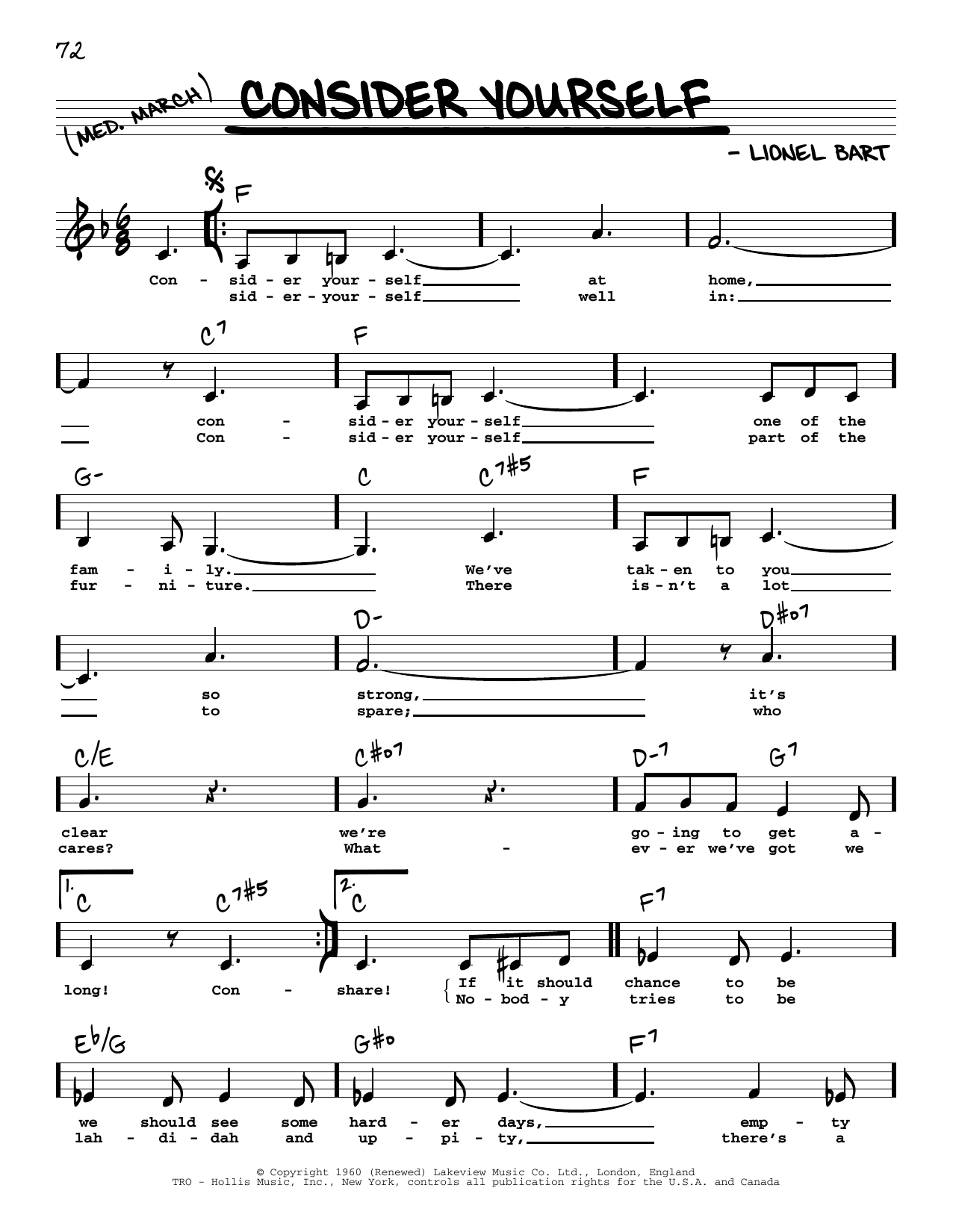 Produktbild zu: Consider Yourself (Low Voice) (from Oliver!)