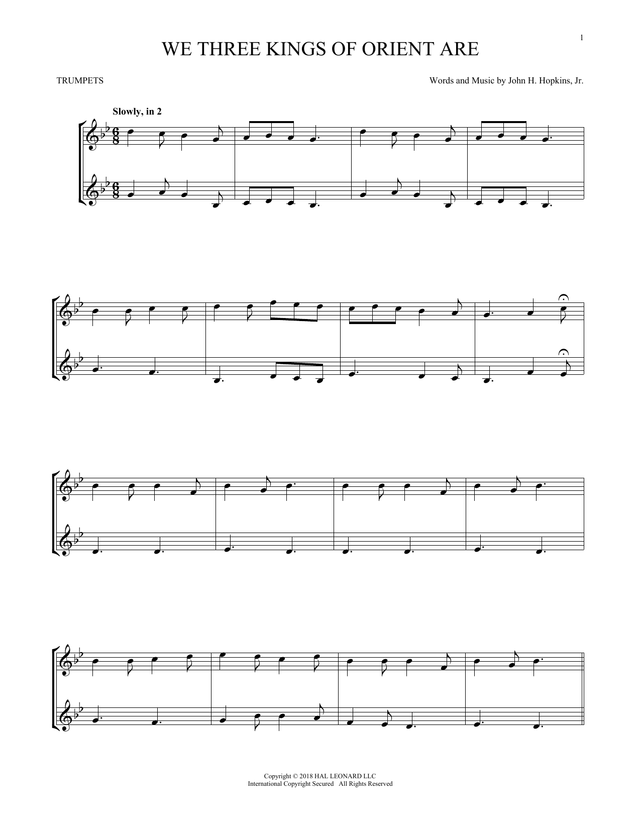 Produktgalerie: Seite 1 von 1 We Three Kings Of Orient Are, John H. Hopkins, Jr., Trompete