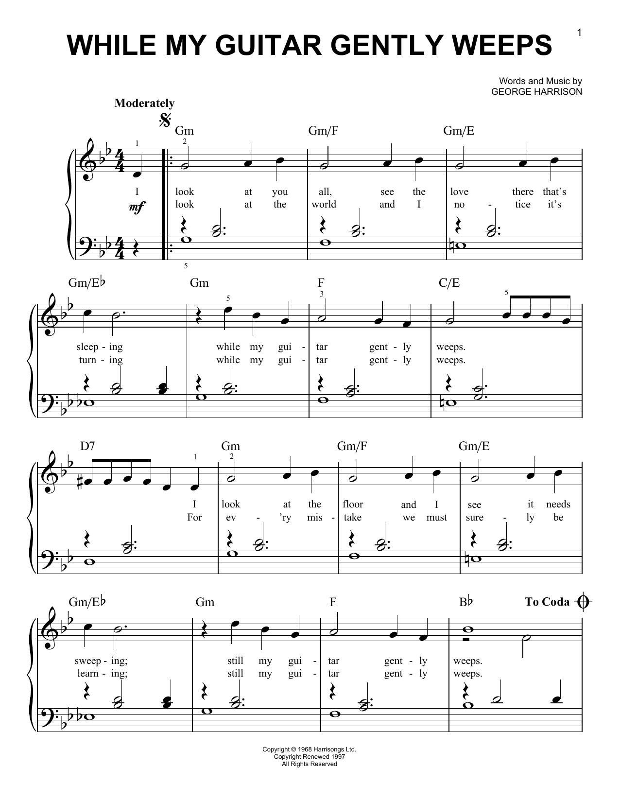 Produktgalerie: Seite 1 von 1 While My Guitar Gently Weeps, The Beatles, Klavier