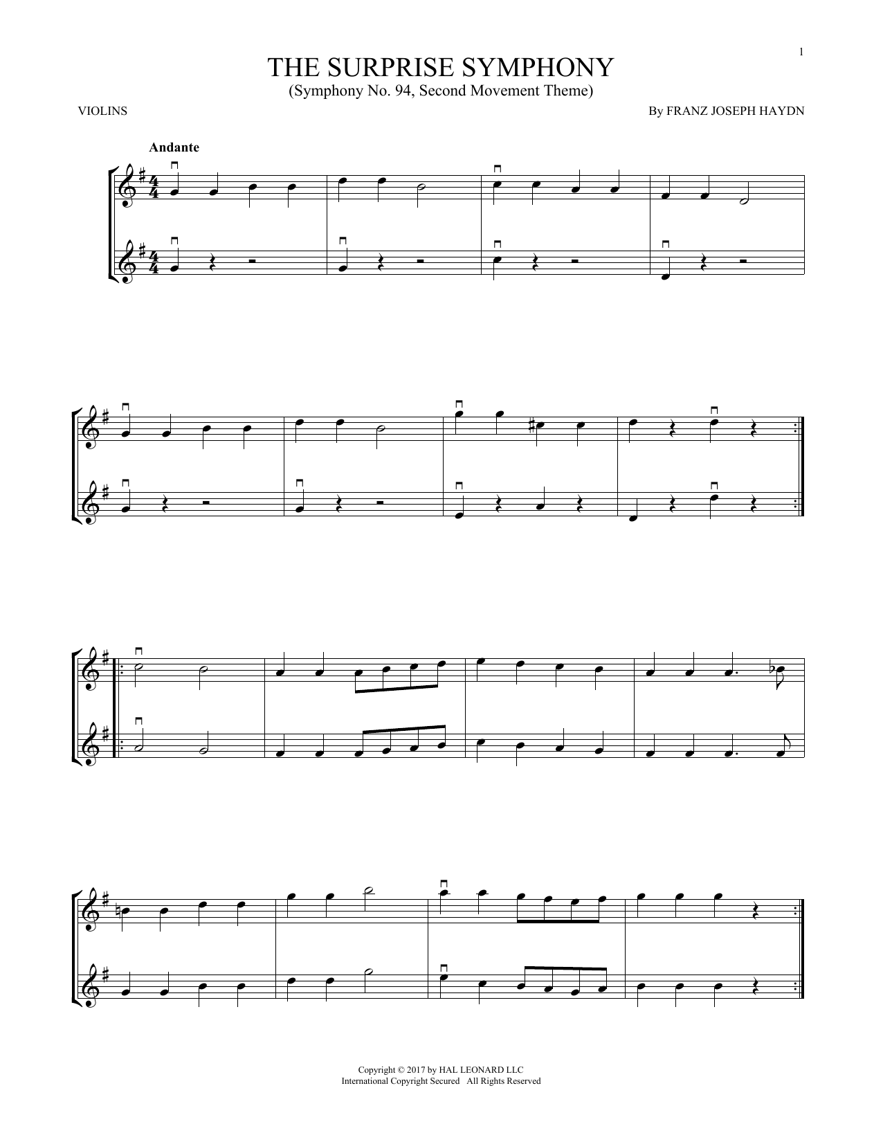 Product gallery: Page 1 of 1 The Surprise Symphony, Franz Joseph Haydn