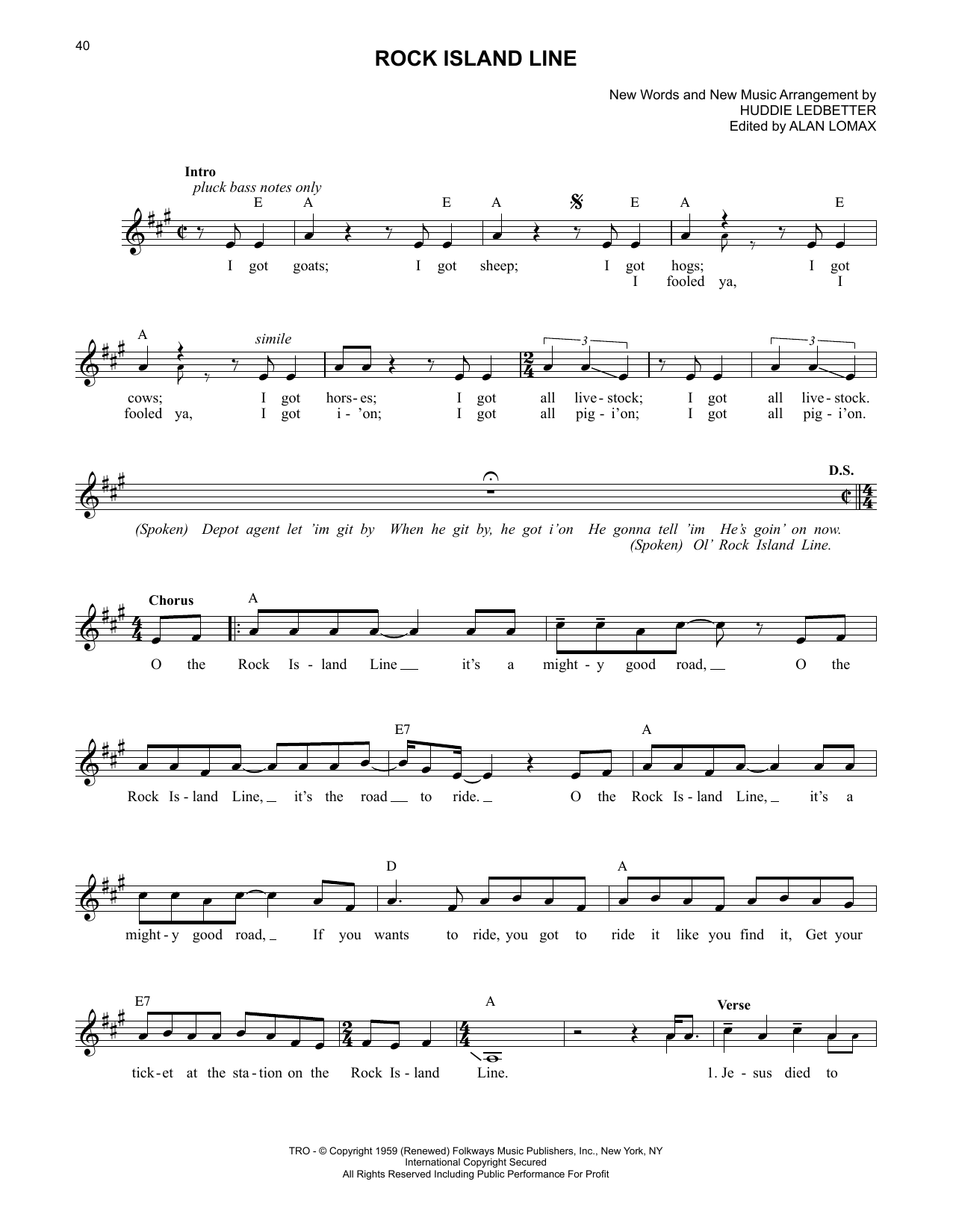 Produktgalerie: Seite 1 von 1 Rock Island Line, Lead Belly, Melodieinstrument