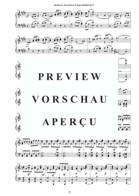 Produktgalerie: Seite 9 von 11 Ouverture in E major (Fidelio) Op.72 - Piano Version, , Klavier Solo