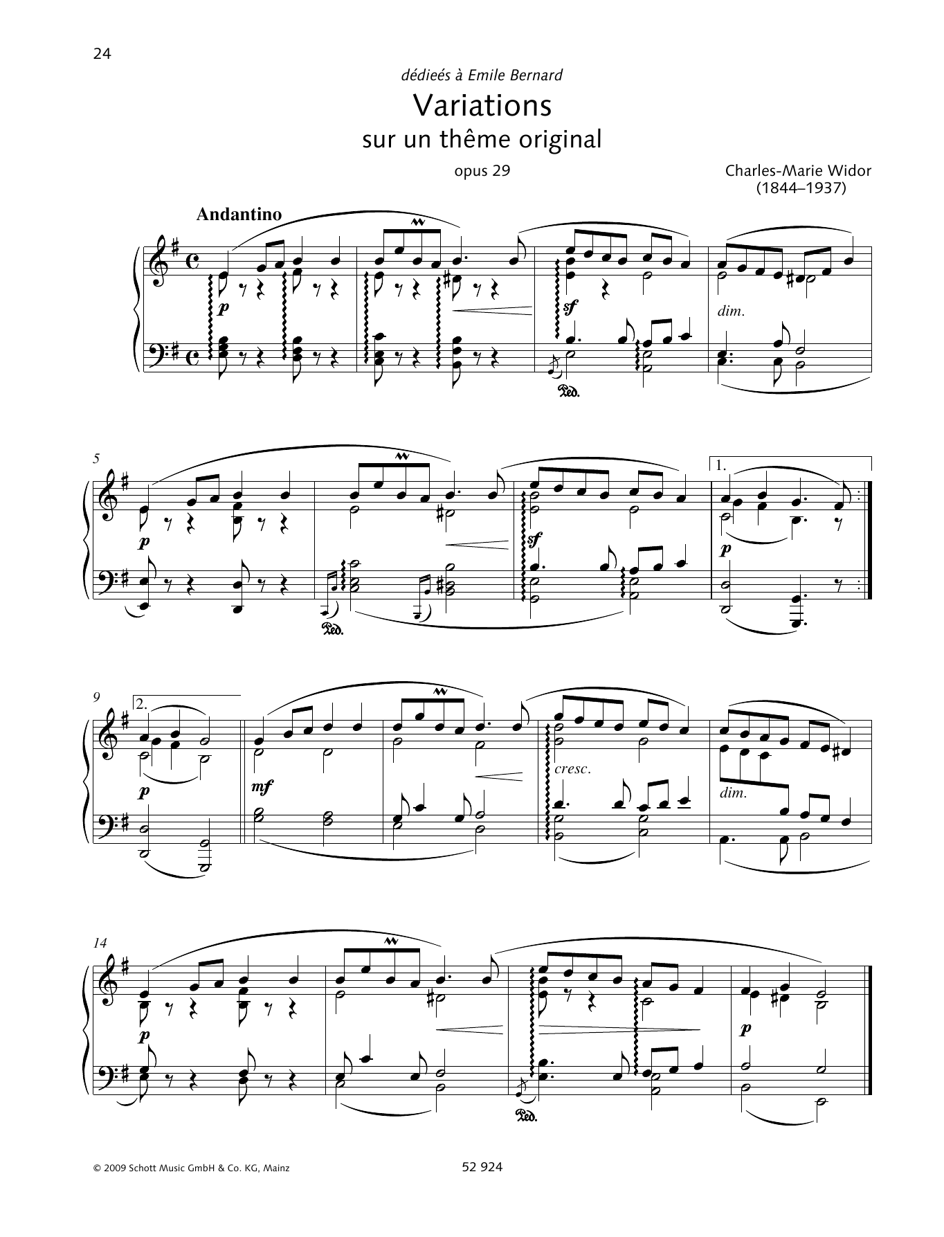 Produktbild zu: Variations sur un thème original
