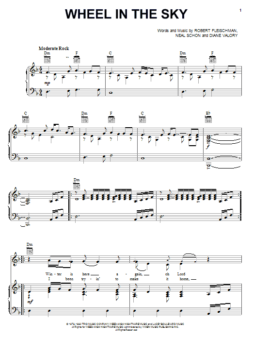 Produktgalerie: Seite 1 von 1 Wheel In The Sky, Journey, Gesang, Gitarre, Klavier