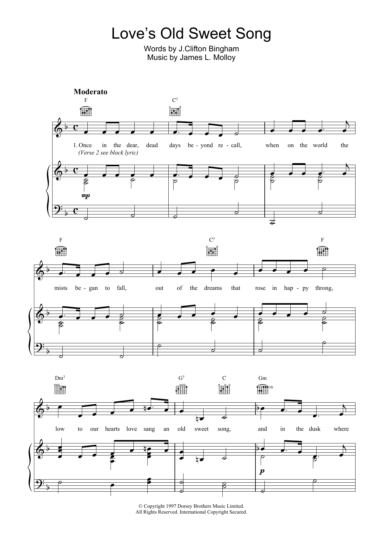 Product gallery: Page 1 of 1 Love's Old Sweet Song, James Molloy