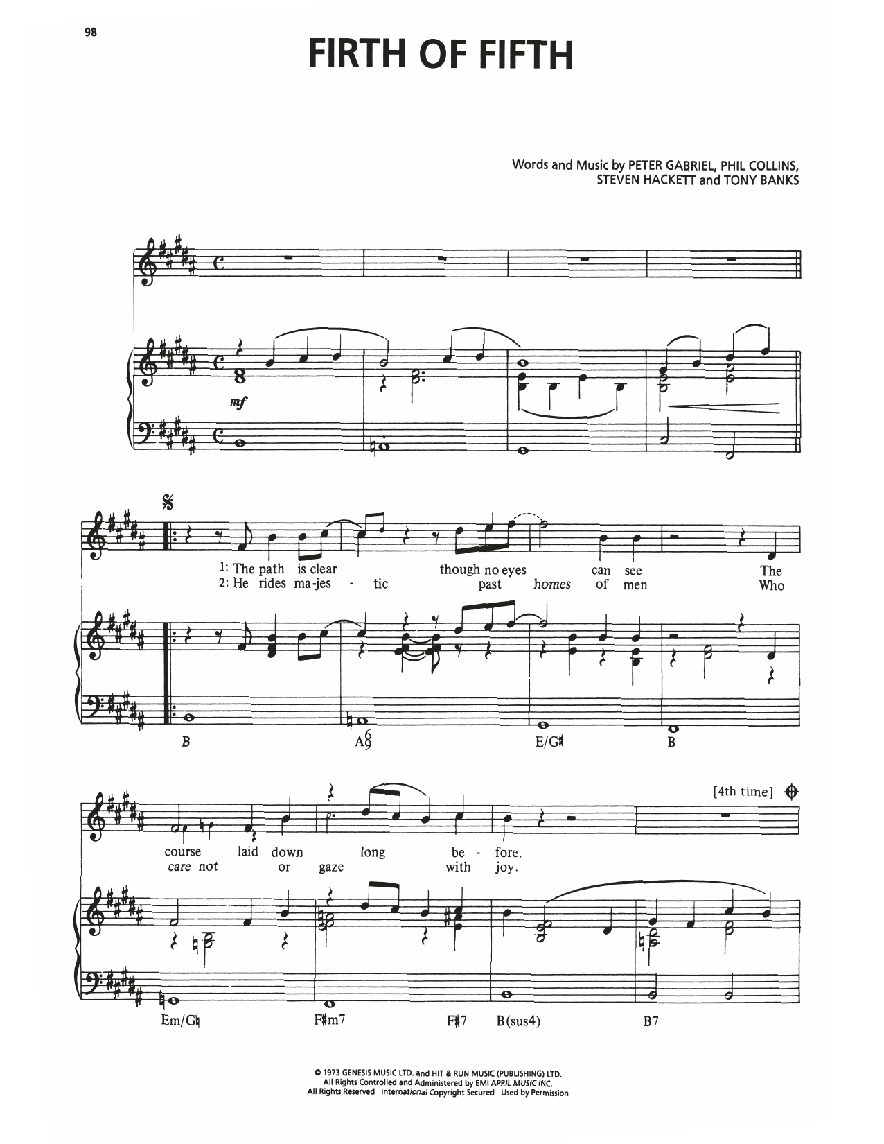 Produktgalerie: Seite 1 von 1 Firth Of Fifth, Genesis, Gesang, Gitarre, Klavier