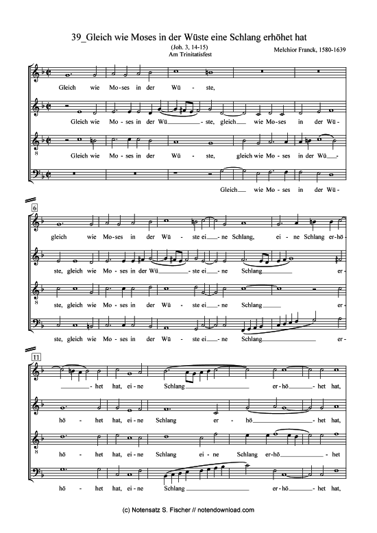 Product picture to: Gleich wie Moses in der Wüste eine Schlang erhöhet hat Melchior Franck (1580-1639)