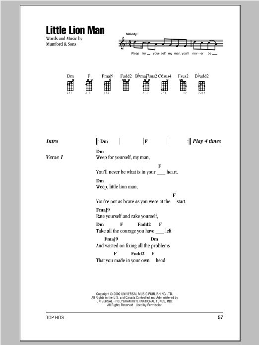 Product gallery: Page 1 of 1 Little Lion Man, Mumford & Sons