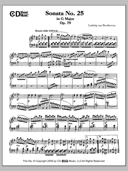 Produktbild zu:  Sonata No. 25 In G Major, Op. 79 - Ludwig van Beethoven