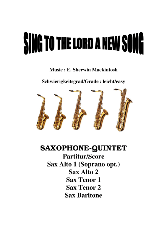 Produktbild zu: Sing To The Lord A New Song