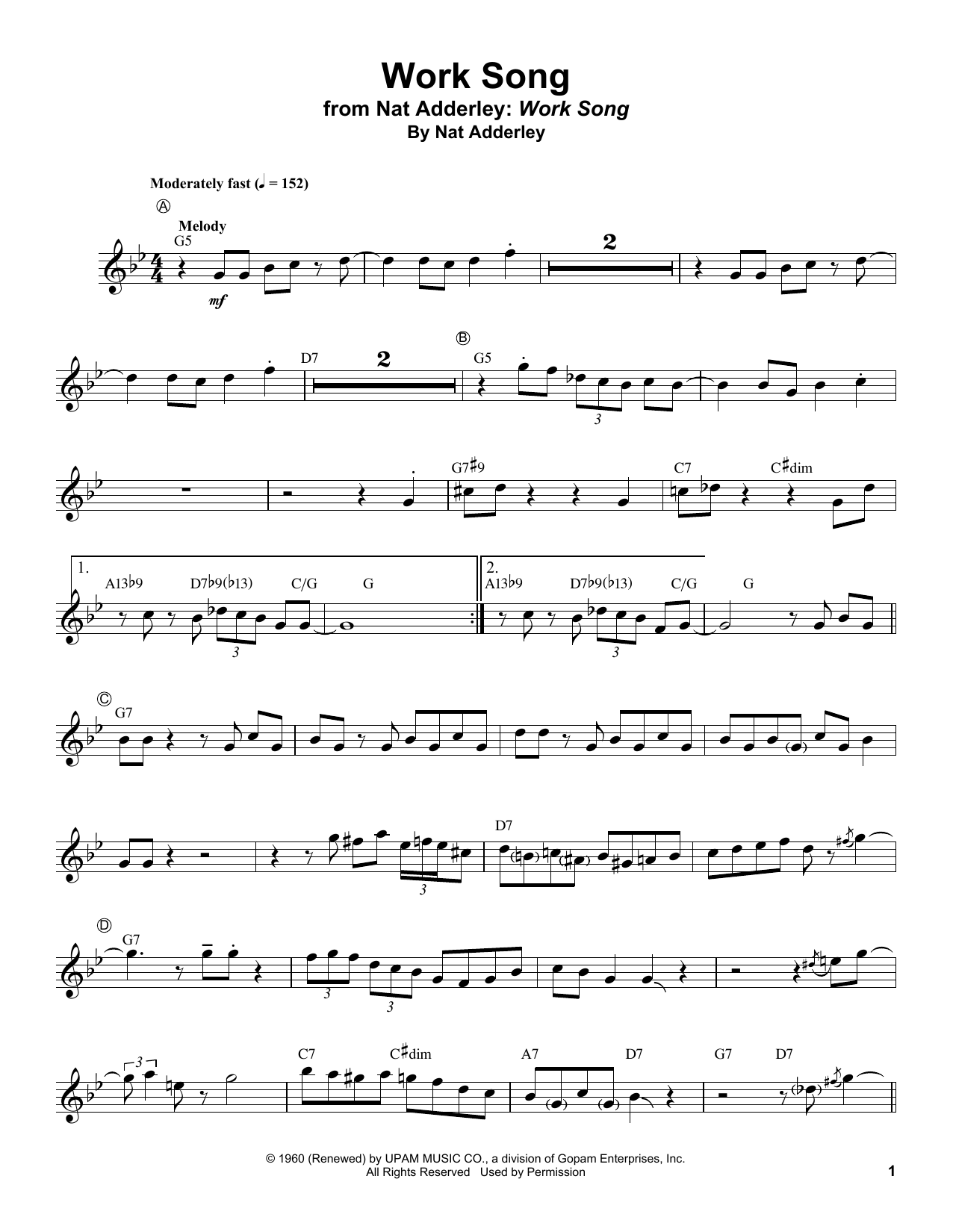 Produktgalerie: Seite 1 von 1 Work Song, Nat Adderley, Trompete