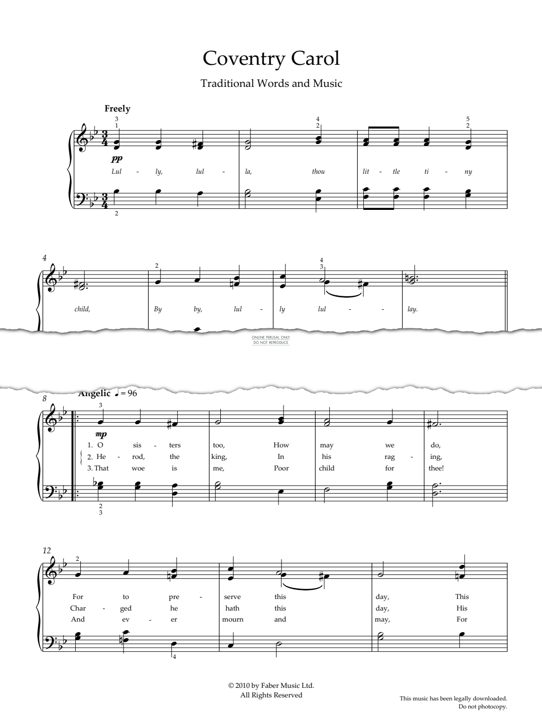 gallery: Coventry Carol, Traditional, Gesang, Klavier