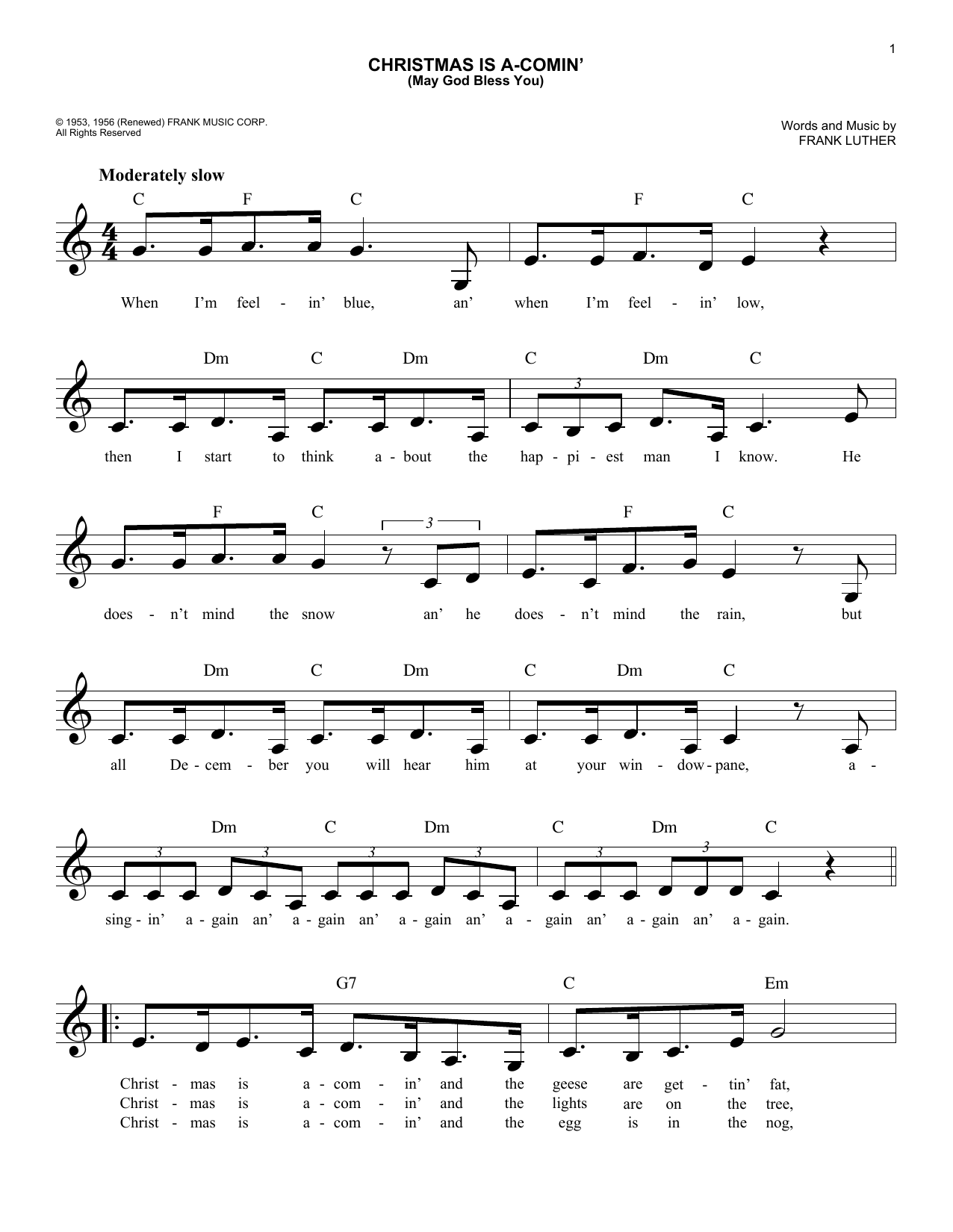 Produktbild zu: Christmas Is A-Comin' (May God Bless You)