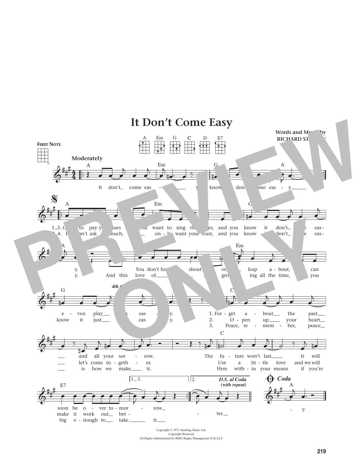Produktgalerie: Seite 1 von 1 It Don't Come Easy (from The Daily Ukulele) (arr. Jim Beloff), Richard Starkey, Ukulele