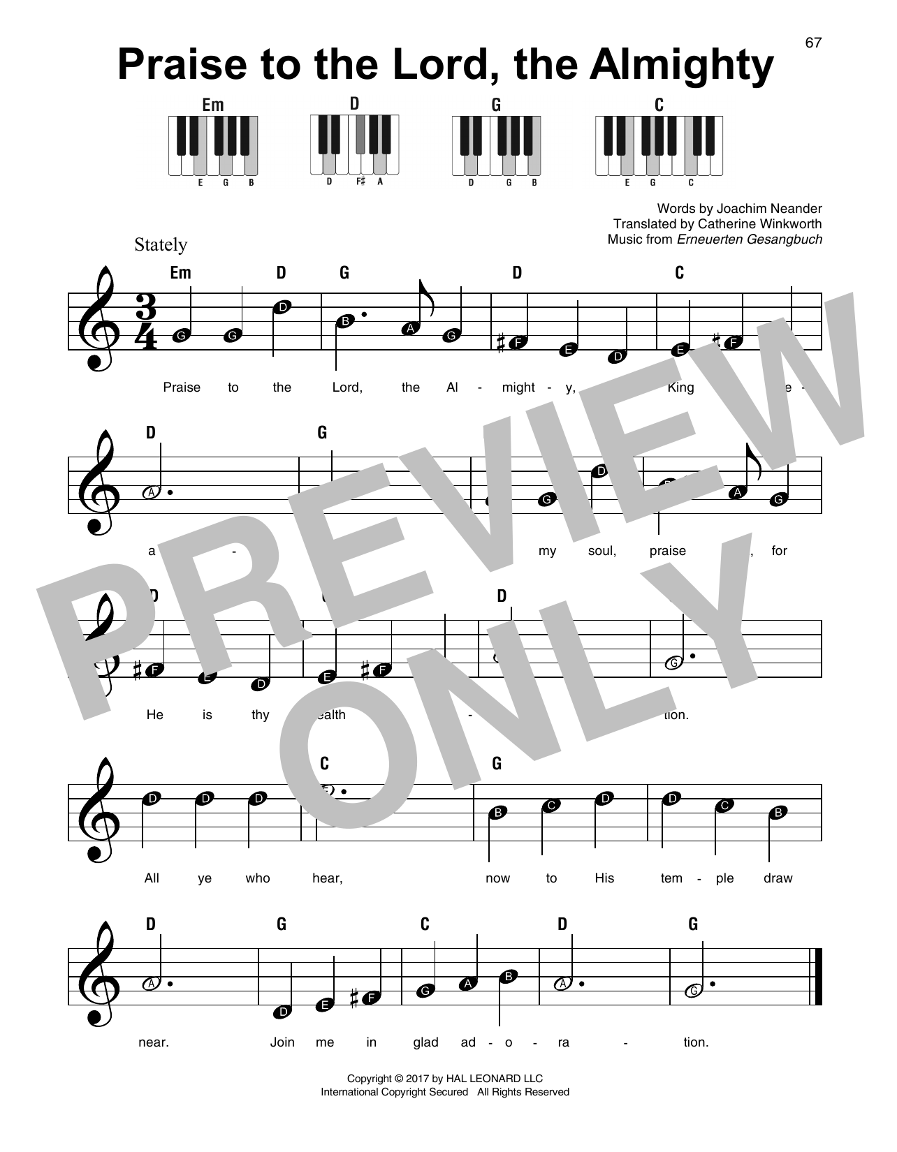 Produktbild zu: Praise To The Lord, The Almighty