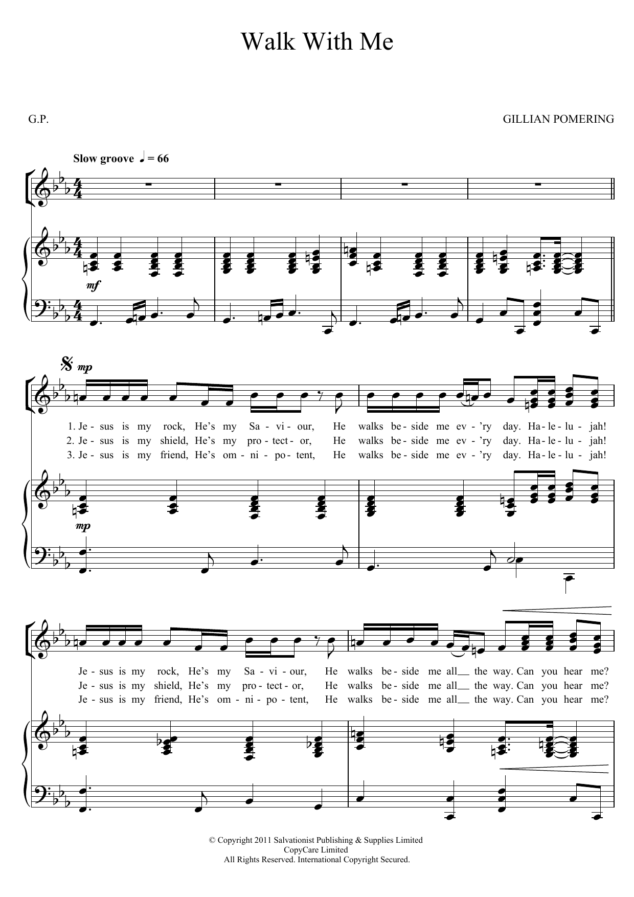 Produktgalerie: Seite 1 von 1 Walk With Me, The Salvation Army, Gesang, Gitarre, Klavier