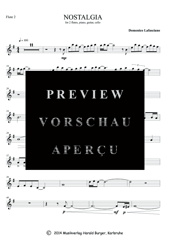 Produktgalerie: Seite 2 von 3 Nostalgia (Einzelstimmen), , Gemischtes Ensemble Flöte 2
