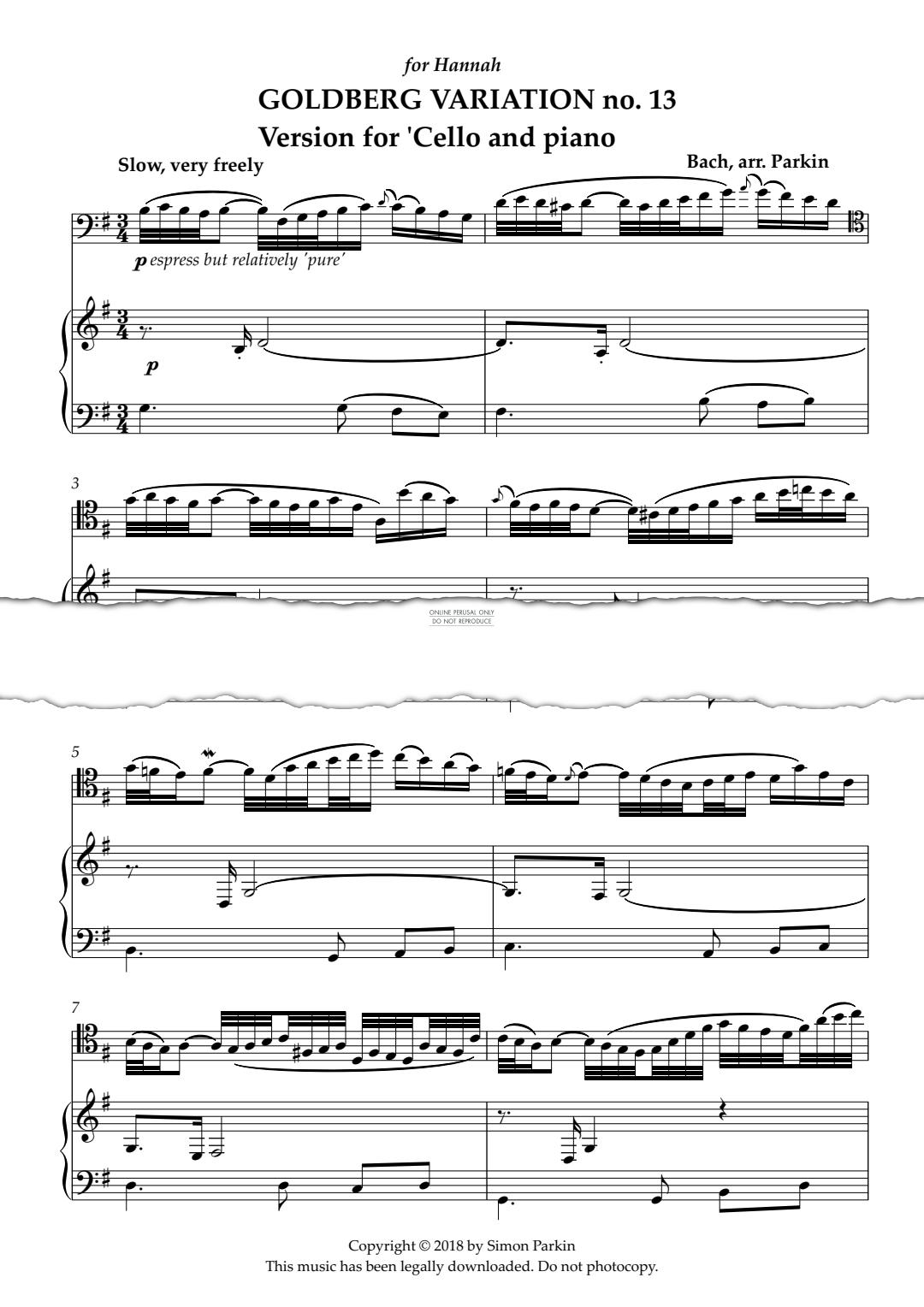 gallery: Goldberg Variation No.13, Johann Sebastian Bach, Klavier, Violoncello