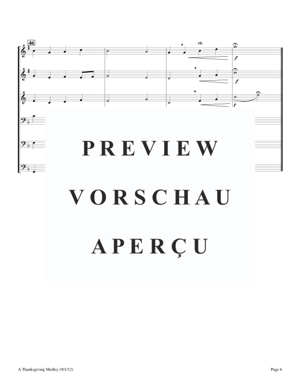 Produktgalerie: Seite 8 von 11 A Thanksgiving Medley, , BlechblÀser Sextett