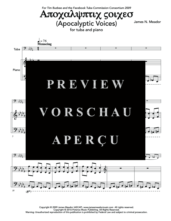 Product gallery: Page 5 of 11 Apocalyptic Voices, , (tuba and piano)