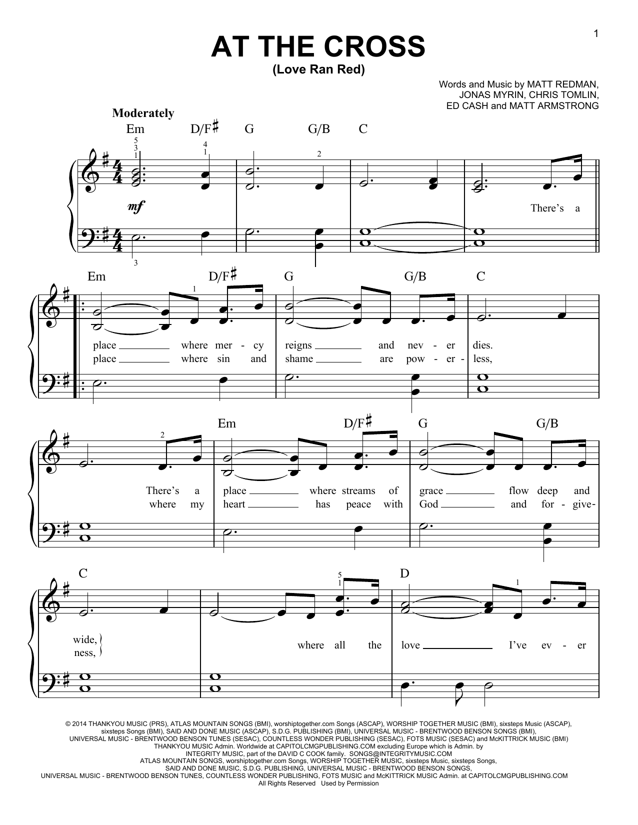 Produktgalerie: Seite 1 von 1 At The Cross (Love Ran Red), Chris Tomlin, Klavier