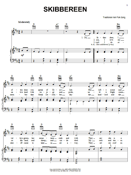 Produktgalerie: Seite 1 von 1 Skibbereen, Irish Folksong, Gesang, Gitarre, Klavier