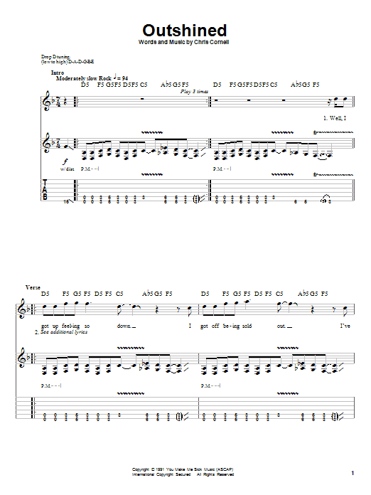 Produktgalerie: Seite 1 von 1 Outshined, Soundgarden, Gitarre