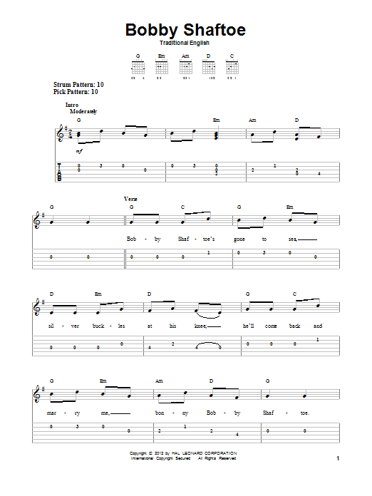 Product gallery: Page 1 of 1 Bobby Shaftoe, Traditional English
