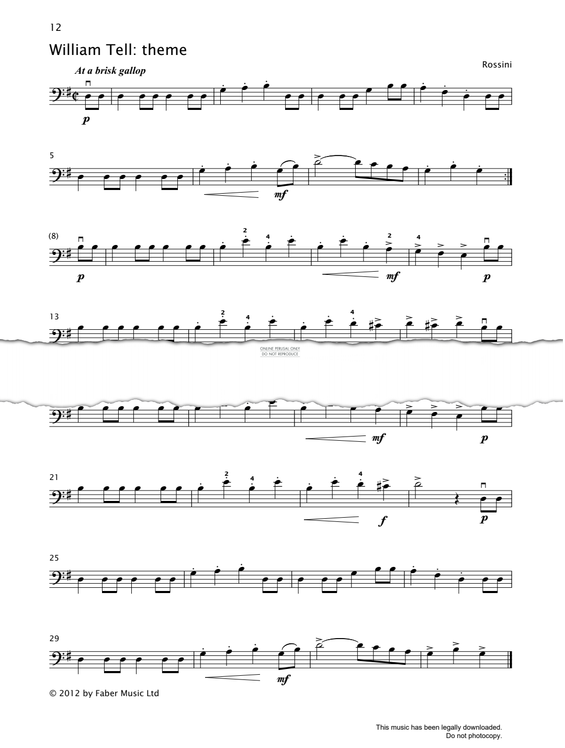 Produktgalerie: Seite 1 von 1 Theme from 'William Tell', Gioachino Rossini, Violoncello