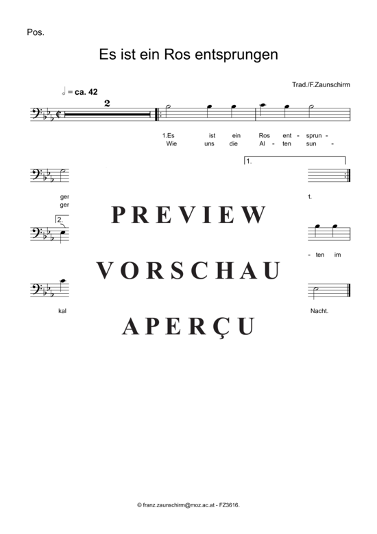 Product gallery: Page 4 of 5 Es ist ein Ros entsprungen , , (Posaune + Klavier)