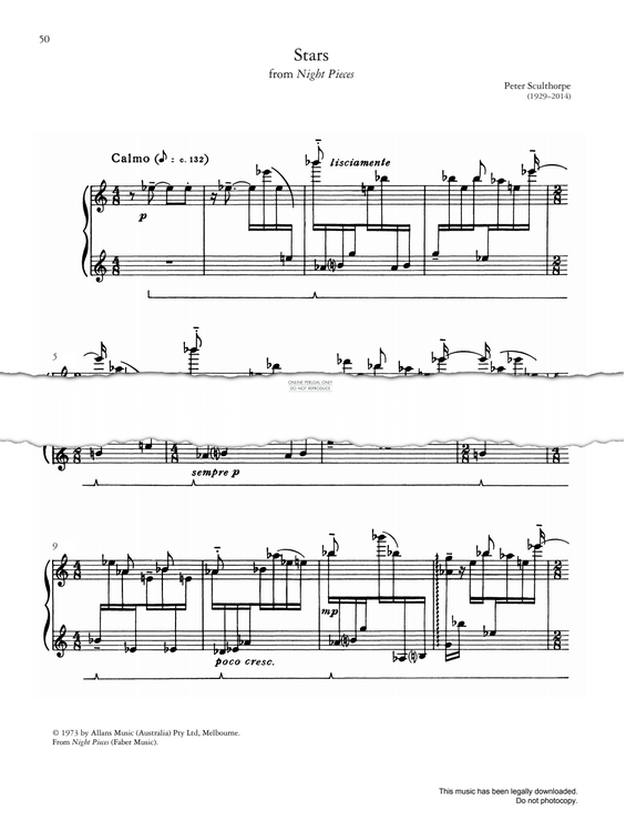 Produktgalerie: Seite 1 von 1 Stars (from Night Pieces), Peter Sculthorpe, Klavier