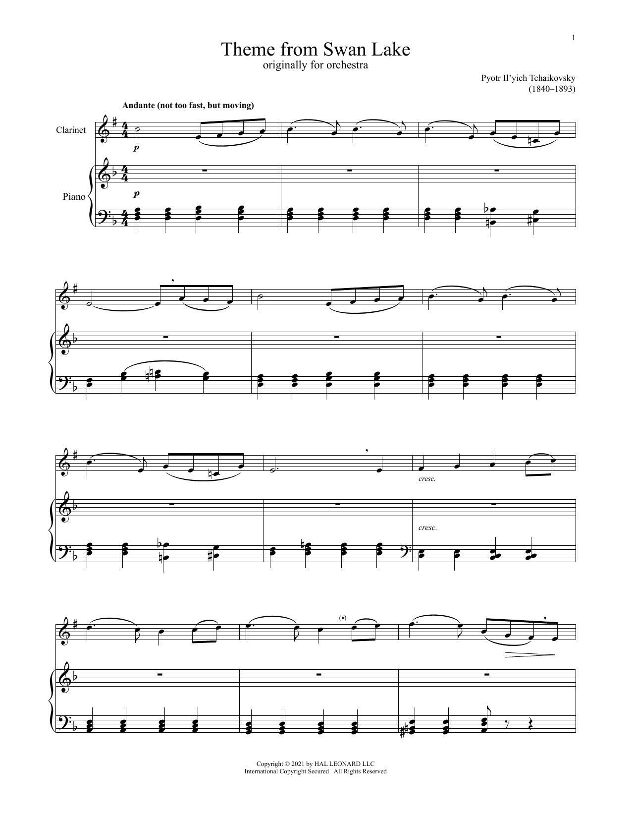 Produktbild zu: Theme From Swan Lake