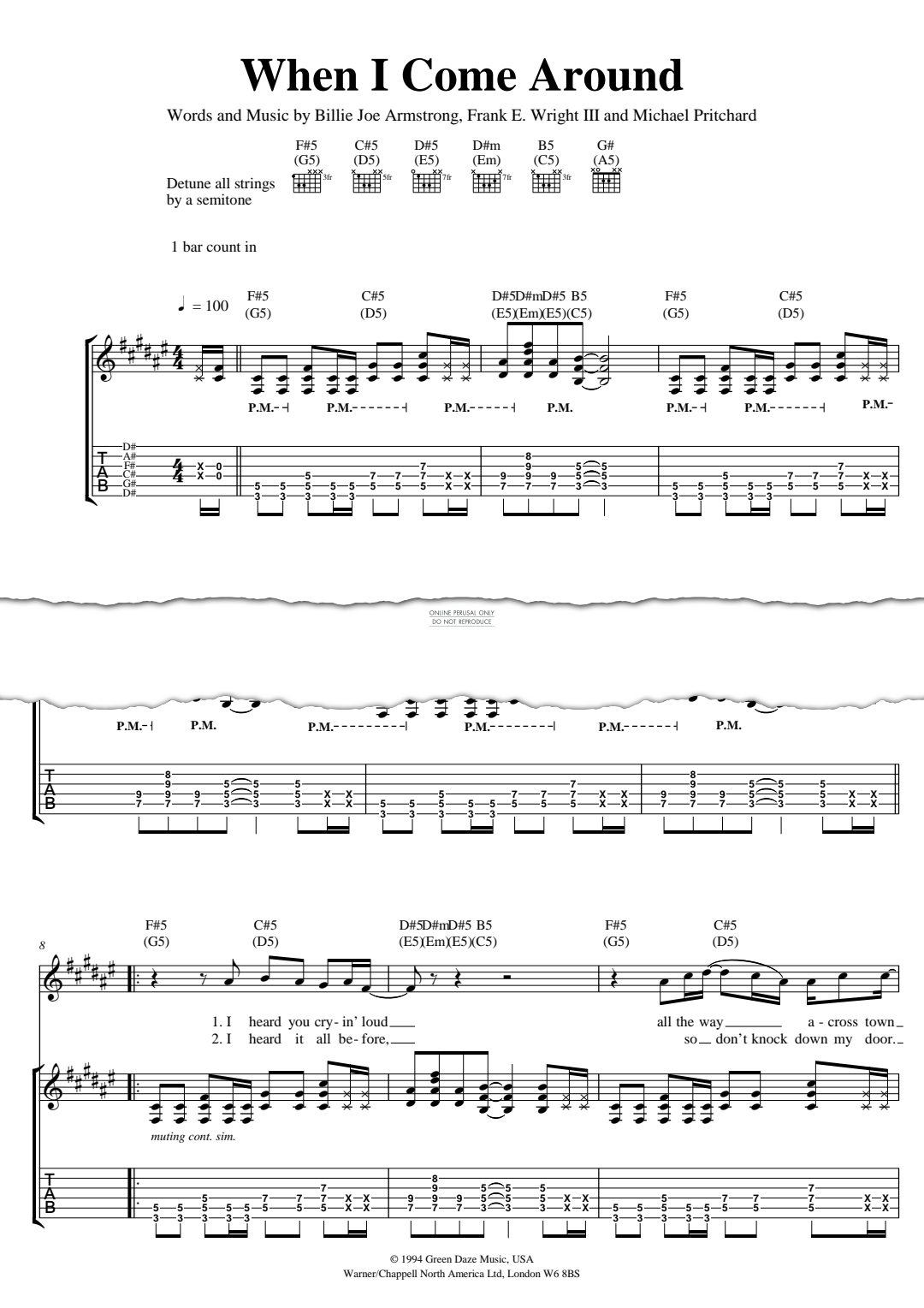 Product gallery: Page 1 of 1 When I Come Around, Green Day