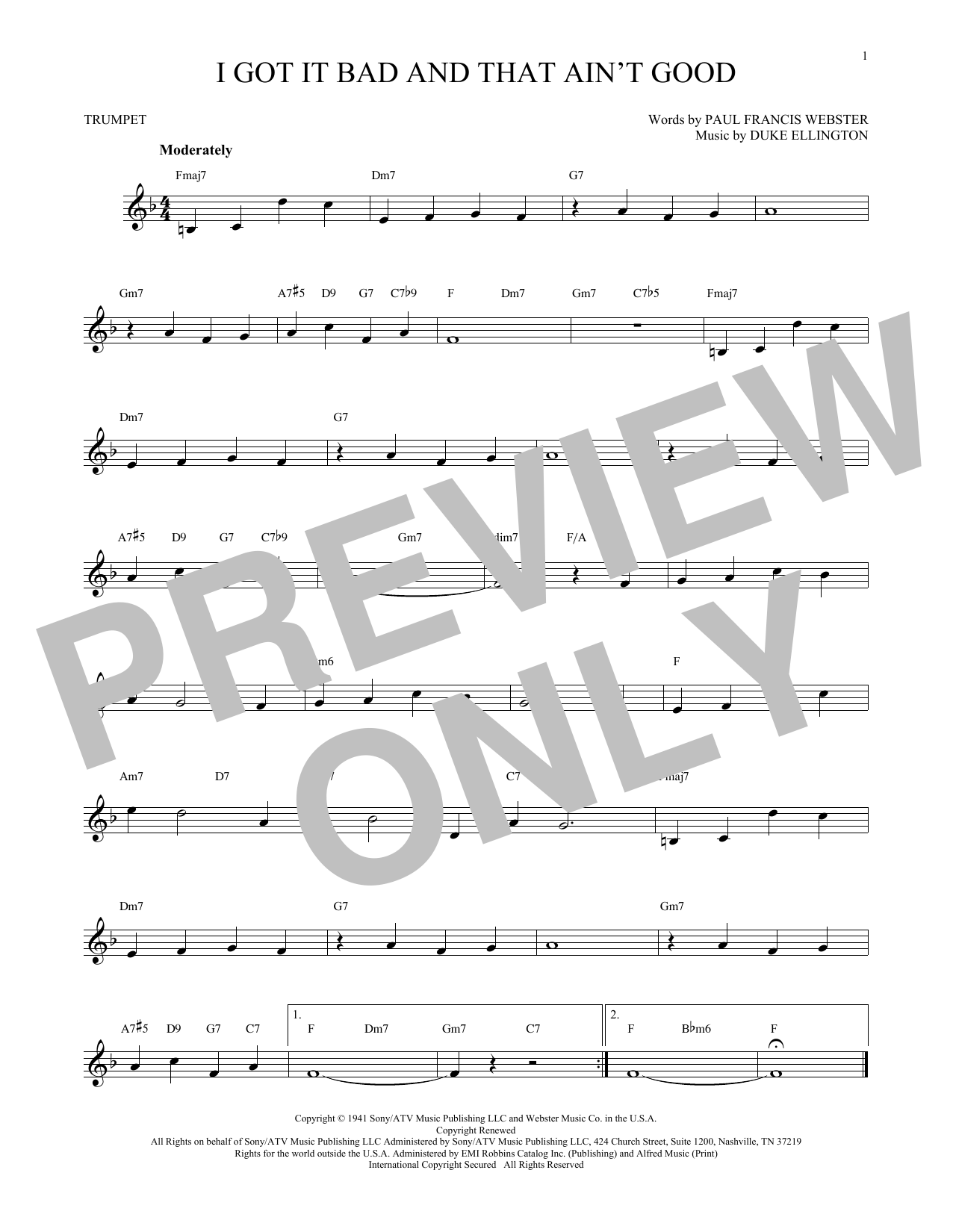 Produktgalerie: Seite 1 von 1 I Got It Bad And That Ain't Good, Duke Ellington, Trompete