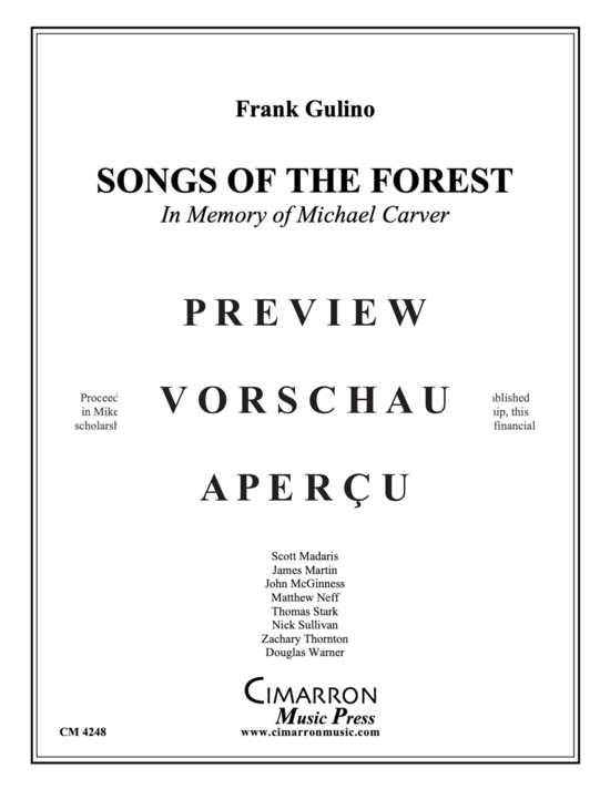 Product gallery: Page 2 of 21 Songs of the forest , , (Trombone ensemble 8 parts + bass trombone solo)