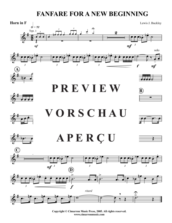 Produktgalerie: Seite 4 von 10 Fanfare for a New Beginning , , (Blechbläserquintett)