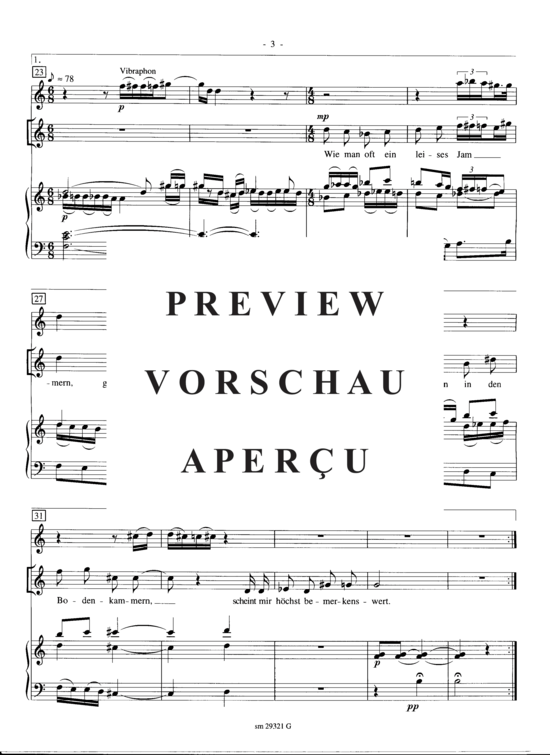 Product gallery: Page 5 of 13 Drei Lieder , , (soprano, percussion + piano)