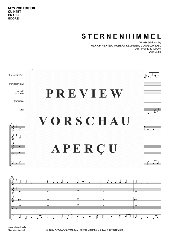 gallery: Sternenhimmel, Kah, Hubert, (Blechbläser Quintett)