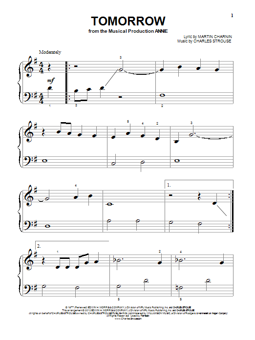 Produktgalerie: Seite 1 von 1 Tomorrow, Martin Charnin, Klavier